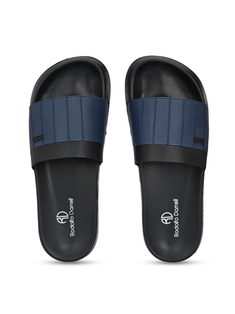 

Rodolfo Darrell Men Black & Navy Blue Leather Sliders