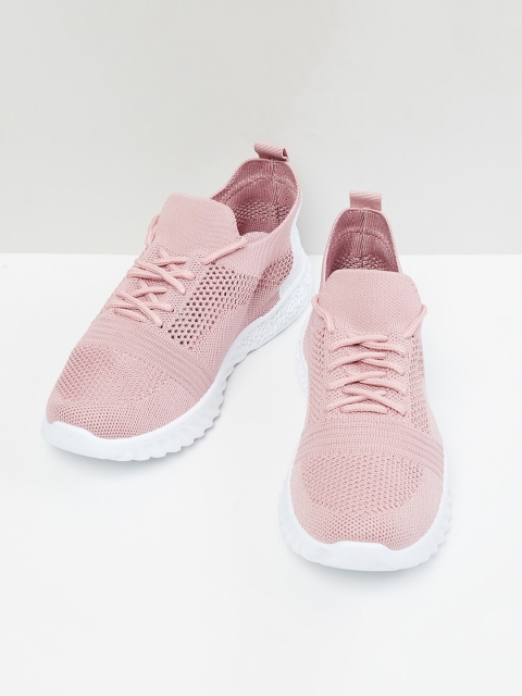 

max Women Pink Textile Running Non-Marking Shoes