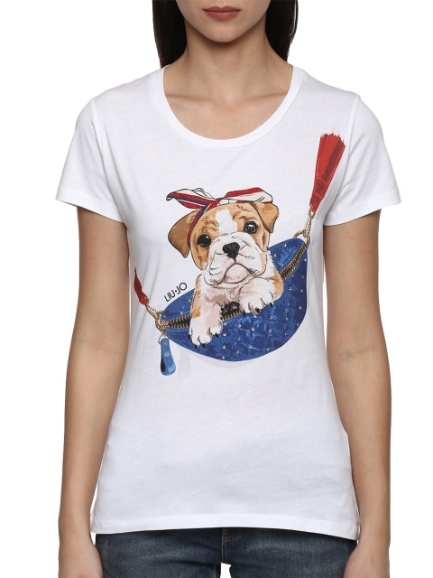 

LIU JO Women White Printed T-shirt