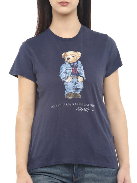 

Polo Ralph Lauren Women Navy Blue Printed T-shirt