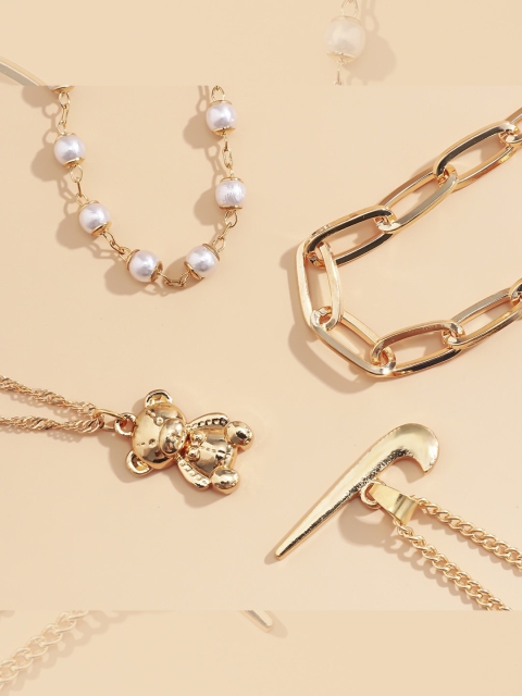 

YoungWildFree Set of 4 Gold-Plated Anklets