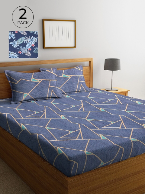 

KLOTTHE Multi Floral 210 TC 2 King Bedsheet with 4 Pillow Covers
