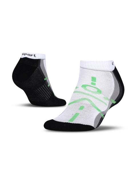 

Cultsport Unisex Black & White Patterned Ankle-Length Socks