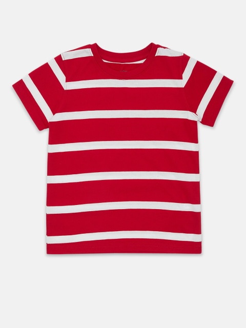 

Pantaloons Junior Boys Red & White Striped T-shirt