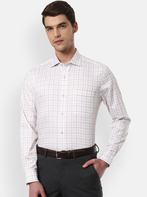 

Louis Philippe Men White Checked Casual Shirt