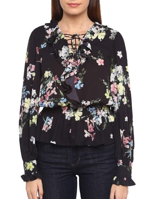 

Ted Baker Black Cinched Waist Top