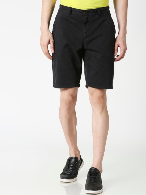 

Bewakoof Men Black Mid-Rise Regular Shorts