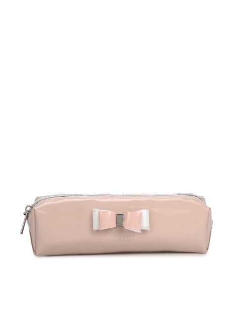 

Ted Baker Women Pink & Beige Solid Bow Detail Synthetic Zip Around Wallet