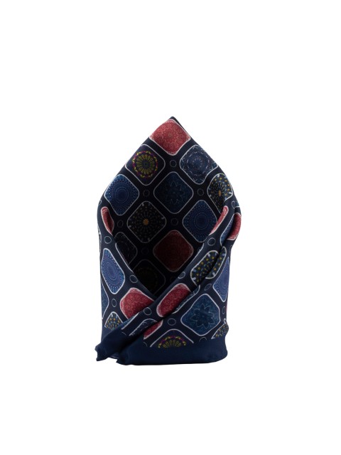 

The Tie Hub Men Pink & Blue Printed Pure Silk Pocket Square