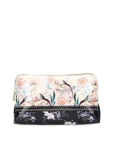 

Ted Baker Cream-Coloured & Black Printed Purse Clutch
