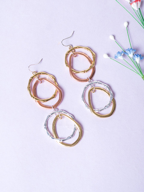 

Golden Peacock Multi Contemporary Hoop Earrings