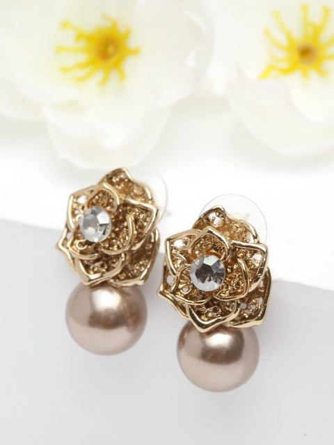 

AVANT-GARDE PARIS Sleek Gold-Plated Rose Crystal Studs Earrings