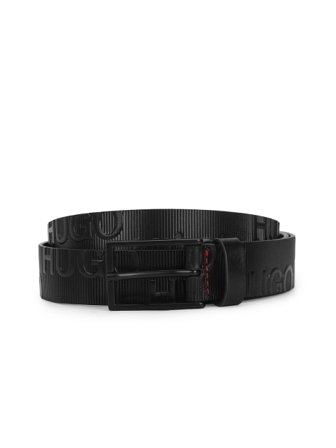

HUGO Men Black Textured PU Belt