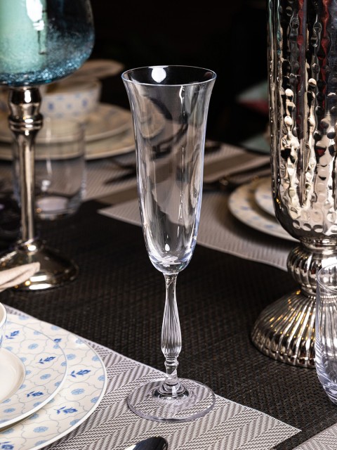 

Pure Home and Living Set Of 6 Transparent Fregata Flute Glasses