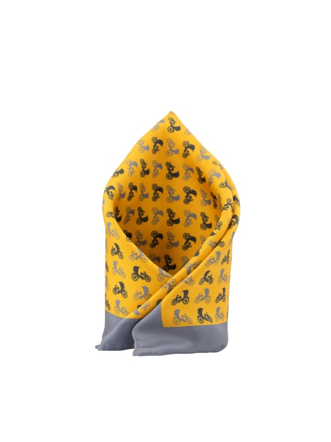 

The Tie Hub Men Yellow & Grey Baggi Printed Silk Pocket Square