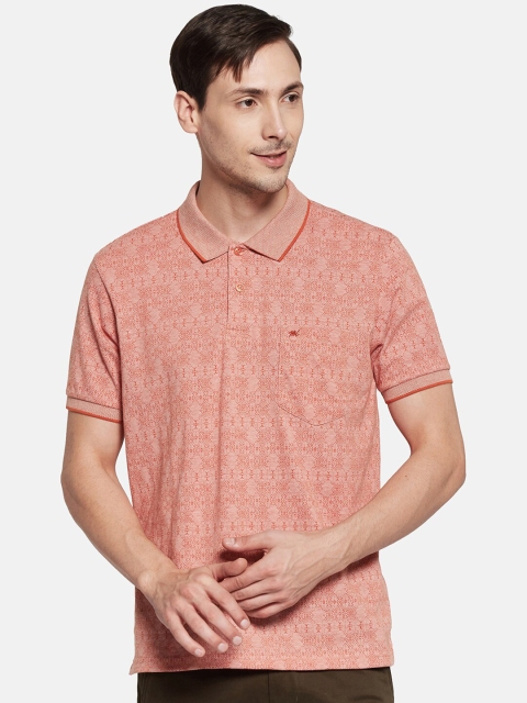 

Monte Carlo Men Orange Polo Collar Tropical T-shirt