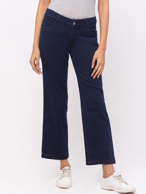 

ZOLA Women Blue Straight Fit Clean Look Cropped Jeans