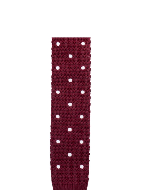 

The Tie Hub Men Maroon & White Woven Design Skinny Tie