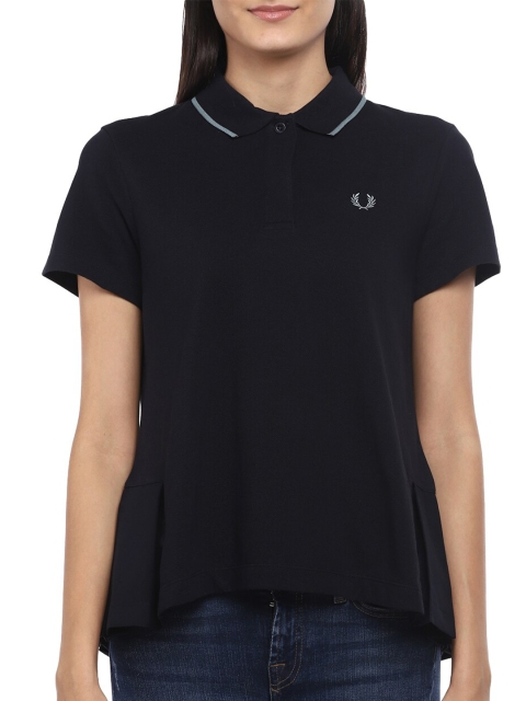 

Fred Perry Women Navy Blue Polo Collar T-shirt