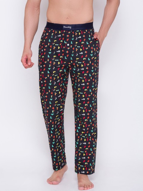 

Smugglerz Tetris Men Black 100% Cotton Printed Lounge Pants