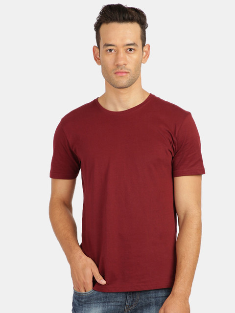 

MASH UNLIMITED Men Maroon Applique Slim Fit T-shirt