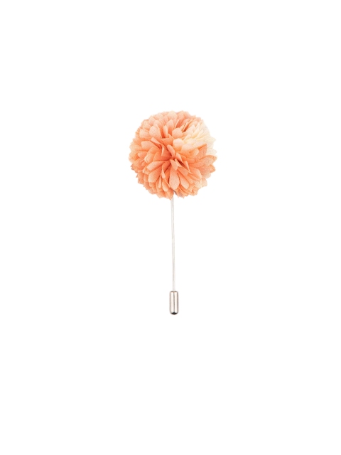 

The Tie Hub Men Peach-Coloured Solid Flower Lapel pin