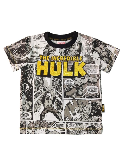 

Marvel Boys Beige & Yellow The Incredible Hulk Printed T-shirt