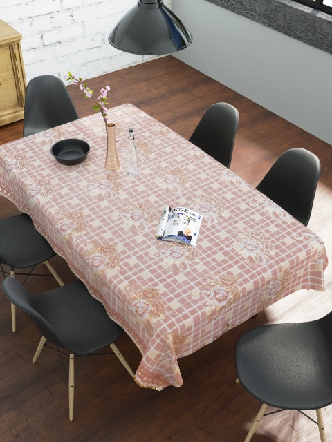 

Clasiko Pink & White Printed Rectangular 6-Seater Table Cover