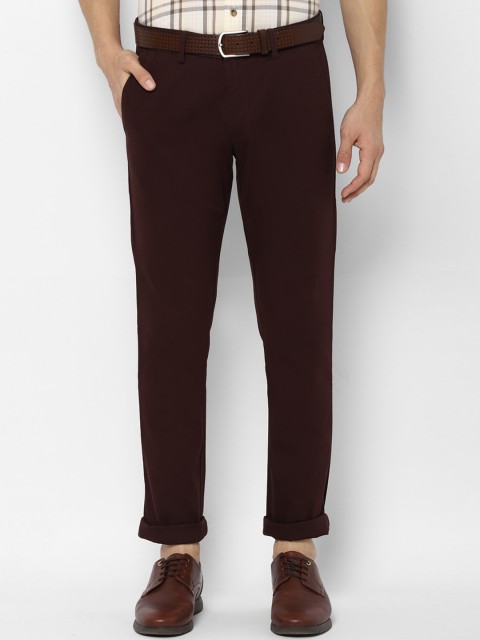 

Allen Solly Men Maroon Slim Fit Regular Trousers Regular Trousers