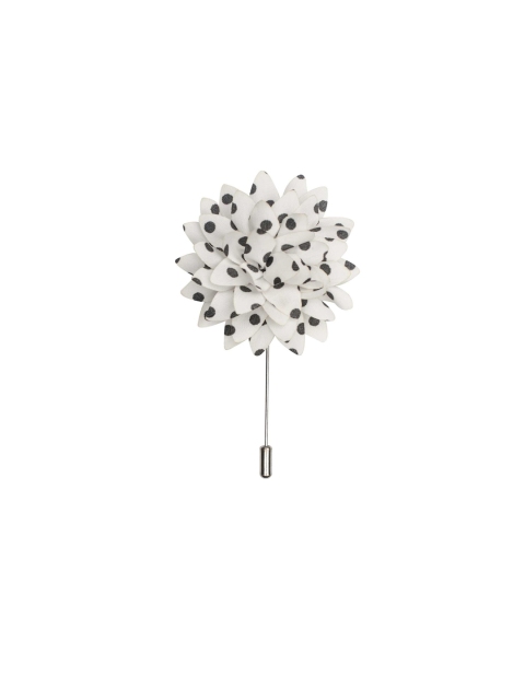 

The Tie Hub Men White & Black Flower Lapel Pin