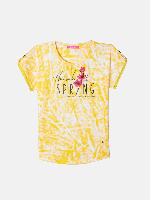 

Monte Carlo Yellow & White Tie and Dye Regular Top