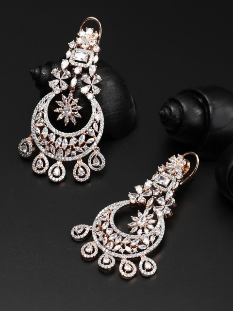 

Priyaasi Rose Gold Contemporary Chandbalis Earrings