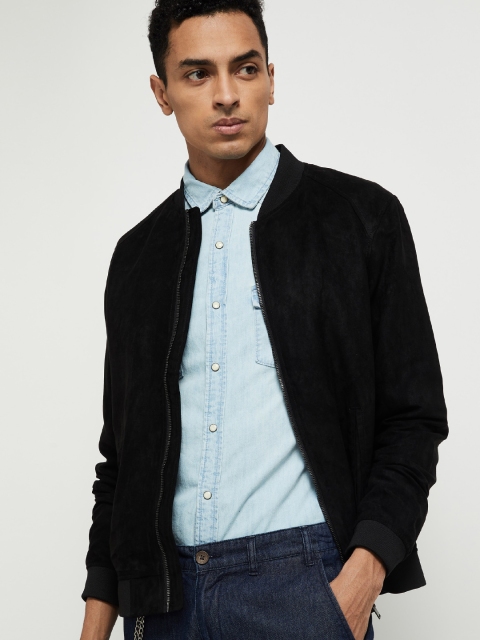 

max Men Black Tailored Jacket with Embroidered