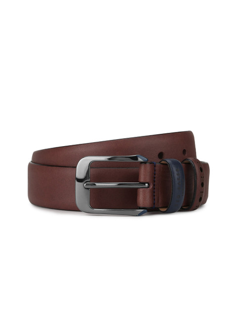

Ted Baker Men Burgundy Textured Leather Formal Belt