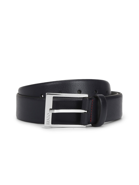 

HUGO Men Navy Blue Textured Leather Formal Belt