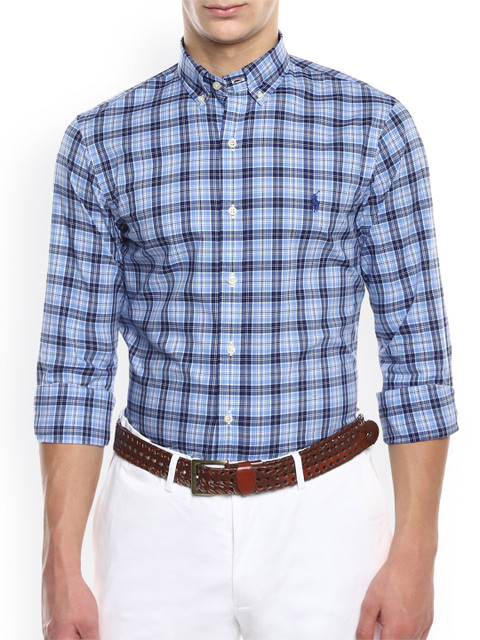 

Polo Ralph Lauren Men Blue Checked Casual Shirt
