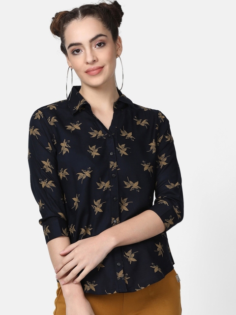 

V2 Value & Variety Women Navy Blue Printed Casual Shirt