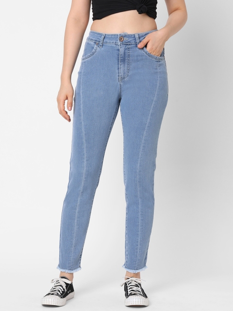

TARAMA Women Blue High-Rise Mom-Fit Jeans