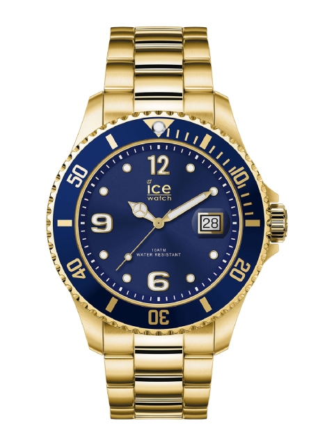 

Ice Men Blue Dial & Gold Toned Stainless Steel Bracelet Style Straps Analogue Watch 16762