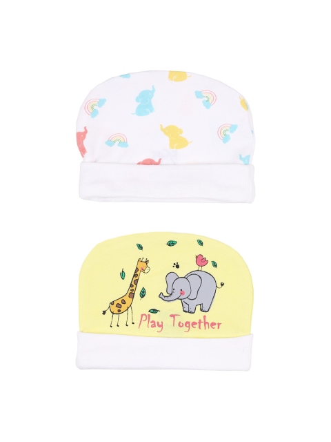 

KICKS & CRAWL Girls Pack of 2 Yellow & White Beanie
