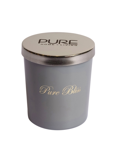 

Pure Home and Living Grey Glass Jar Candle With Lid