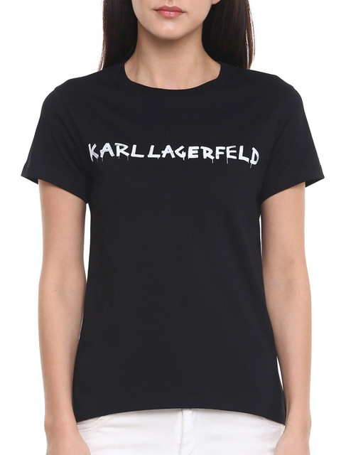 

Karl Lagerfeld Black Brand Logo Regular Top