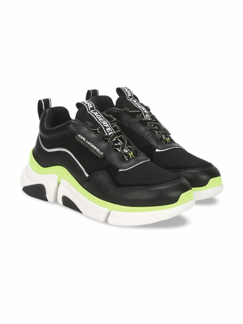 

LAGERFELD Men Black Colourblocked Leather Trekking Shoes