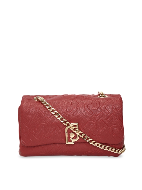 

LIU JO Red Textured PU Structured Sling Bag