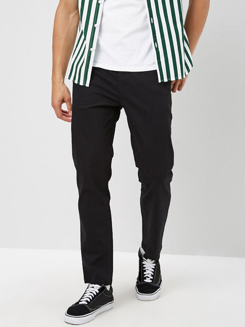 

FOREVER 21 Men Black Regular Trousers Regular Trousers