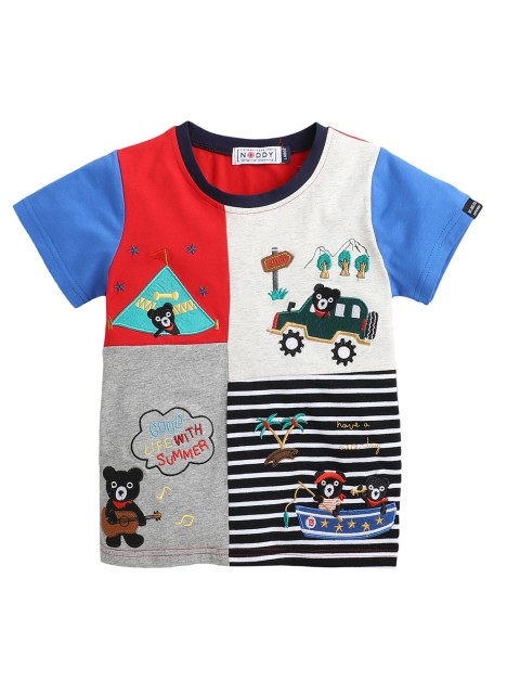 

Noddy Boys Red Typography Printed Applique T-shirt