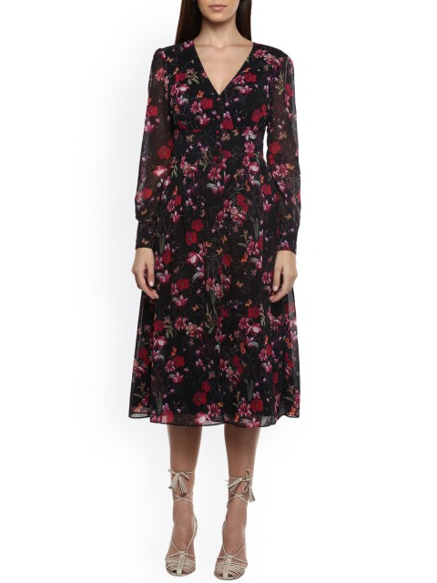 

Ted Baker Black Floral A-Line Dress