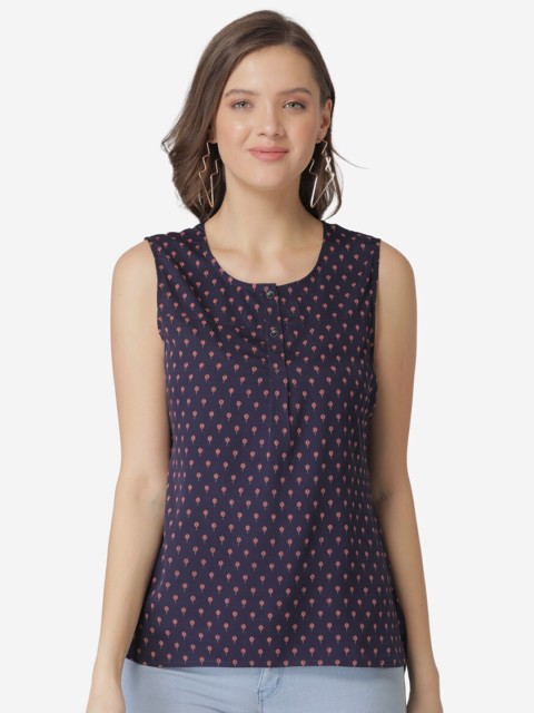 

Modriba Navy Blue & Pink Printed Tunic