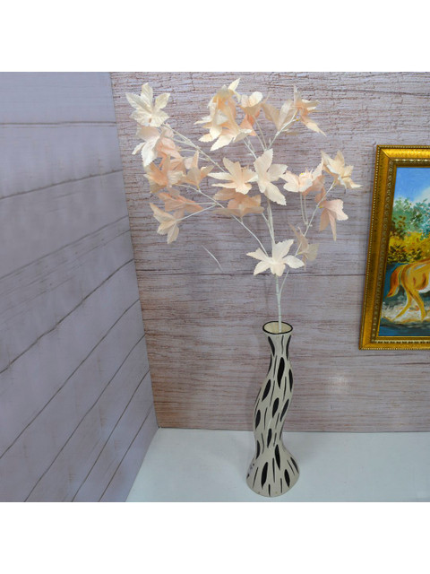 

fancy mart Set Of 2 Cream-Coloured & Black Artificial Mapple Stick Without Pot