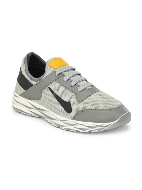 

Walkstyle By El Paso Men Grey & Black Air Series Knitted Mesh Sports Running Shoes
